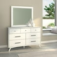 thumbnail image 2 of Flynn Mid Century Modern 7 Drawer Dresser in White Finish, 2 of 7