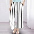 thumbnail image 5 of breaise Kids Girls Stripe Wide Leg Pants High Waisted Lounge Pants Cozy Pajamas Trouser with Pocket, 5 of 8