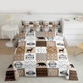 thumbnail image 2 of Manfei Wild Moose Deer Full Size Comforter Sets 3-Piece, Rustic Lodge Cabin Farmhouse Bedding Comforter Set, Gray Brown White Plaid Checkered Bedding Sets, Microfiber Bedroom Decor, 2 of 8