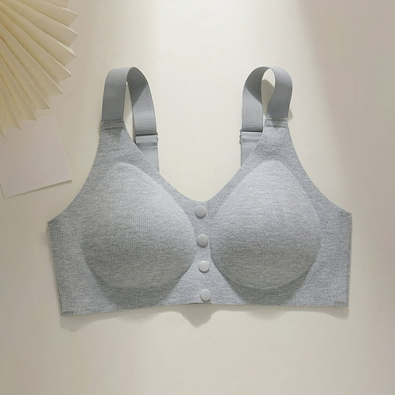 gbyLJF Women's Wirefree Bras Front Closure Full Coverage Bra Solid Color Daily Bra Comfortable