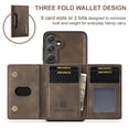 thumbnail image 4 of 2 in 1 Wallet Case for Samsung Galaxy A36 5G for Women Men, Detachable Cards Holder Magnetic Back Cover Stand Feature Shockproof Premium PU Leather Phone Cover for Samsung Galaxy A36 5G, Coffee, 4 of 12