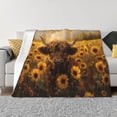 thumbnail image 1 of Fotbe Cute Cow Sunflower Field Manta de Franela con Estampado, Manta Ultrasuave para Cama, Sofá, Auto, Hipoalergénica y Antibolitas-60"x50", 1 of 6