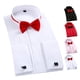 thumbnail image 2 of Camisa de esmoquin para boda, cuello con punta de ala y pajarita, camisa plisada, gemelos, Top Regular de manga larga para hombres, 2 of 4