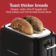 Hamilton Beach 2-Slice Toaster with Extra-Wide Slots, Toast Boost, and Removable Crumb Tray, Black