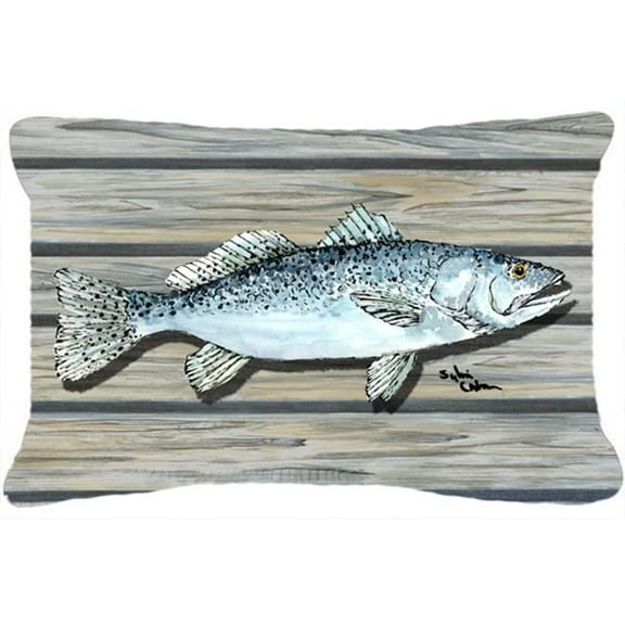 Fish Speckled Trout Indoor & Outdoor Fabric Decorative Pillow