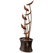Ashton Tiered Copper Leaves 41 High Large Modern Indoor Outdoor Decor Resin Floor Fountain Outside Garden Patio