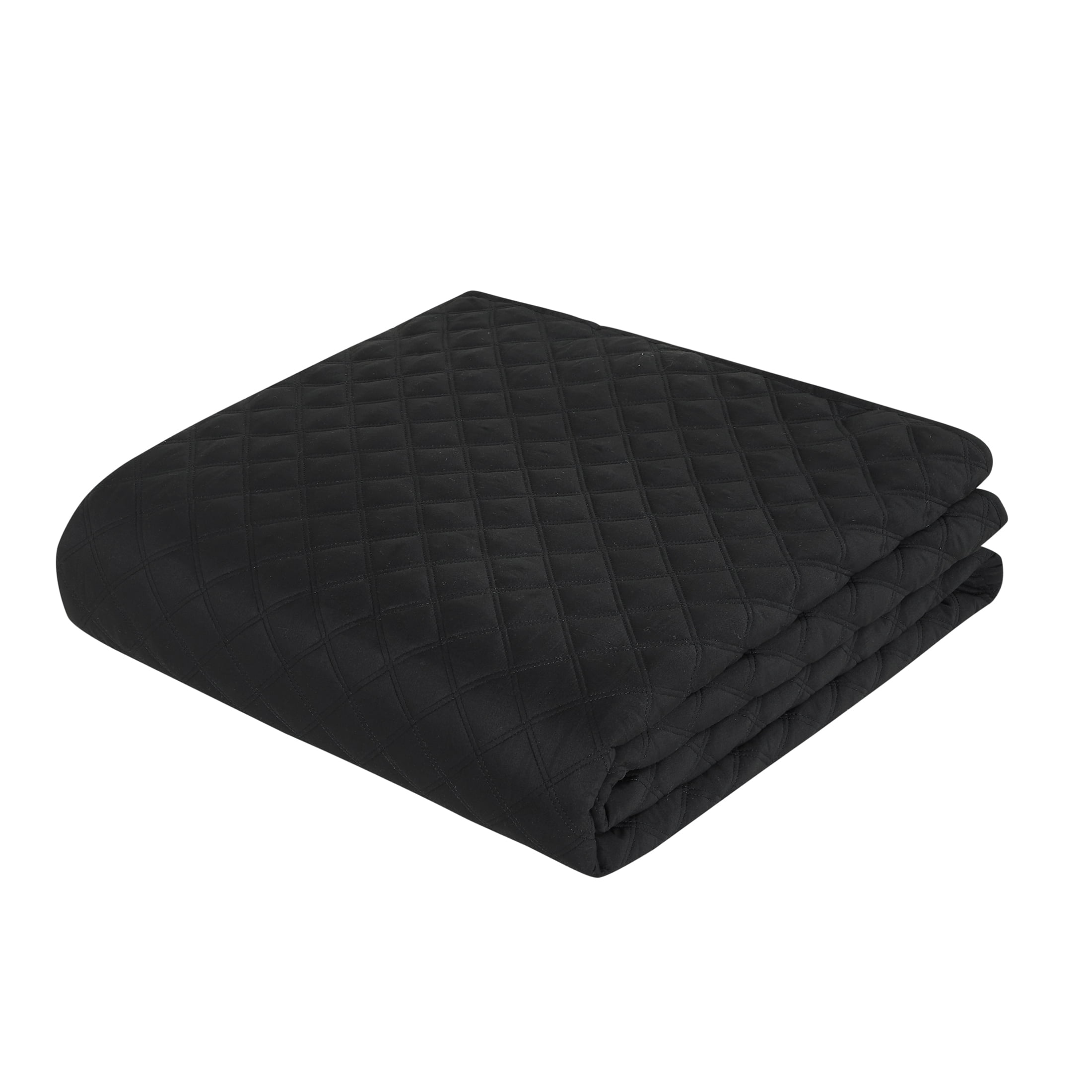 Mainstays All in One Lightweight Quilt Set and Sheet Set -7 Piece, Full, Black