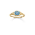 thumbnail image 1 of .925 Sterling Silver 14 Karat Gold Plated Blue Topaz Women's Ring, 1 of 1
