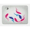 thumbnail image 1 of Japanese Bath Mat, Pair of Swimming Authentic Squid Fish Yin Yang Symbol Aquatic Pisces Marine Theme, Non-Slip Plush Mat Bathroom Kitchen Laundry Room Decor, 29.5 X 17.5 Inches, Pink Blue, Ambesonne, 1 of 2
