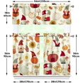 thumbnail image 5 of Fall Thanksgiving Kitchen Curtains Valances and Tiers 3 Piece Set,Gnome Pumpkin Maple Leaves Farmhouse Cute Rod Pocket Kitchen Cafe Curtain Over Sink Window for Autumn Decor 36 Inch, 5 of 6