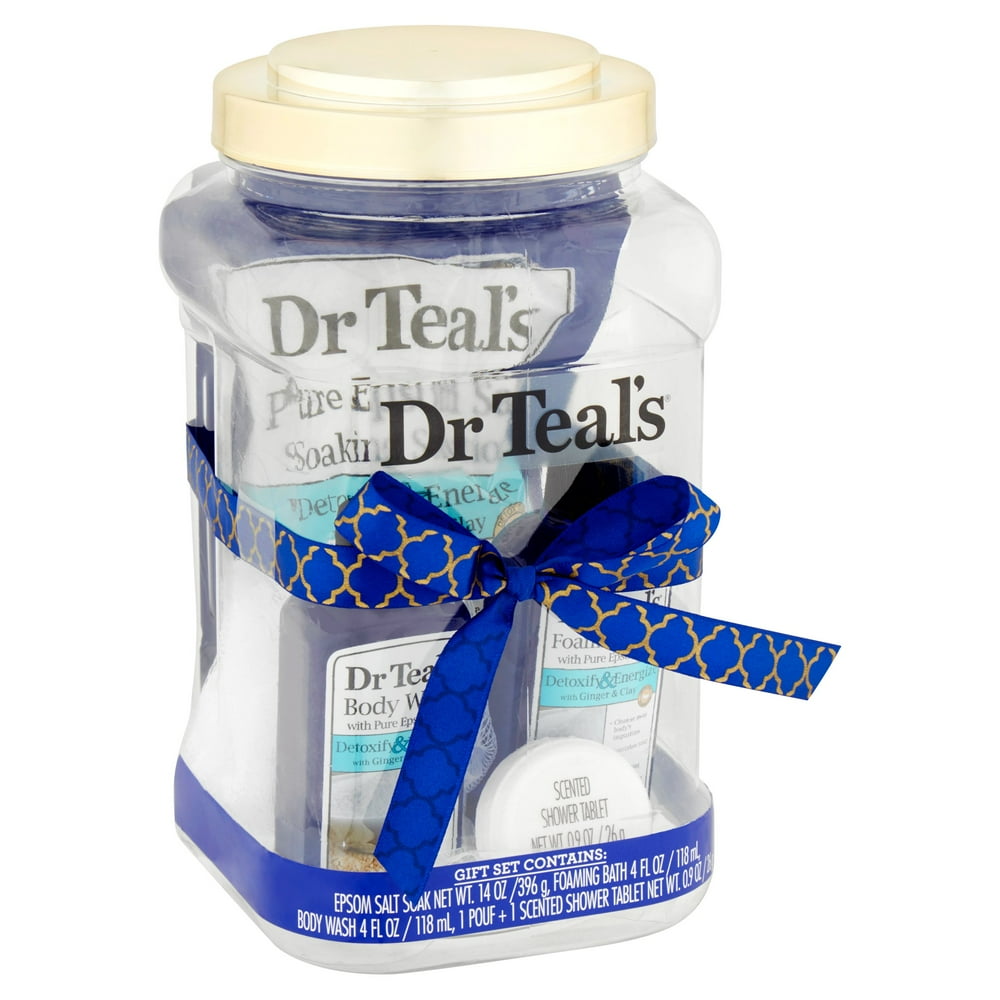 Dr Teal's Detoxify & Energize with Ginger & Clay Bath Gift Set, 5 piece