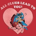 thumbnail image 2 of Men's Batman Valentine's Day All the Clues Lead to You  Graphic Tee Red Heather X Large, 2 of 5