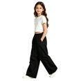 thumbnail image 5 of Landzoo Little Girls Athletic Cargo Pants Wide Leg With Pockets And Drawstring Fall Casual Kid Girls Baggy Trousers, 5 of 6
