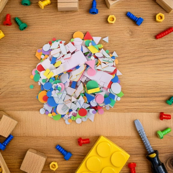 RENACLIPY 960 Pcs Assorted Color Foam Stickers Self-Adhesive Geometric Shapes for Craft, Scrapbooking, Decoration