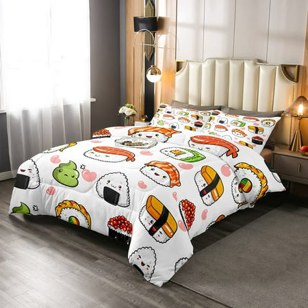 Kids Cute Sushi Bedding Set Boys Girls, Cute Bedroom Comforter Sets Queen