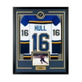 thumbnail image 1 of Brett Hull Signed St Louis Hockey Puck Logo 36x44 Jersey Frame, 1 of 1