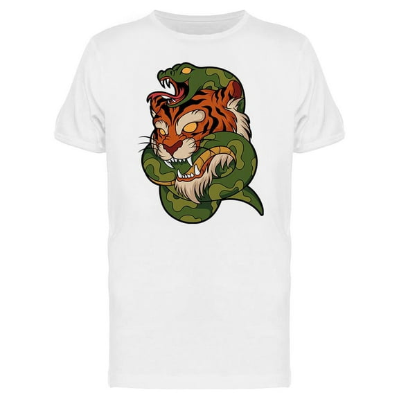 Tiger Snake Tattoo T-Shirt Men -Image by Shutterstock, Male 3X-Large