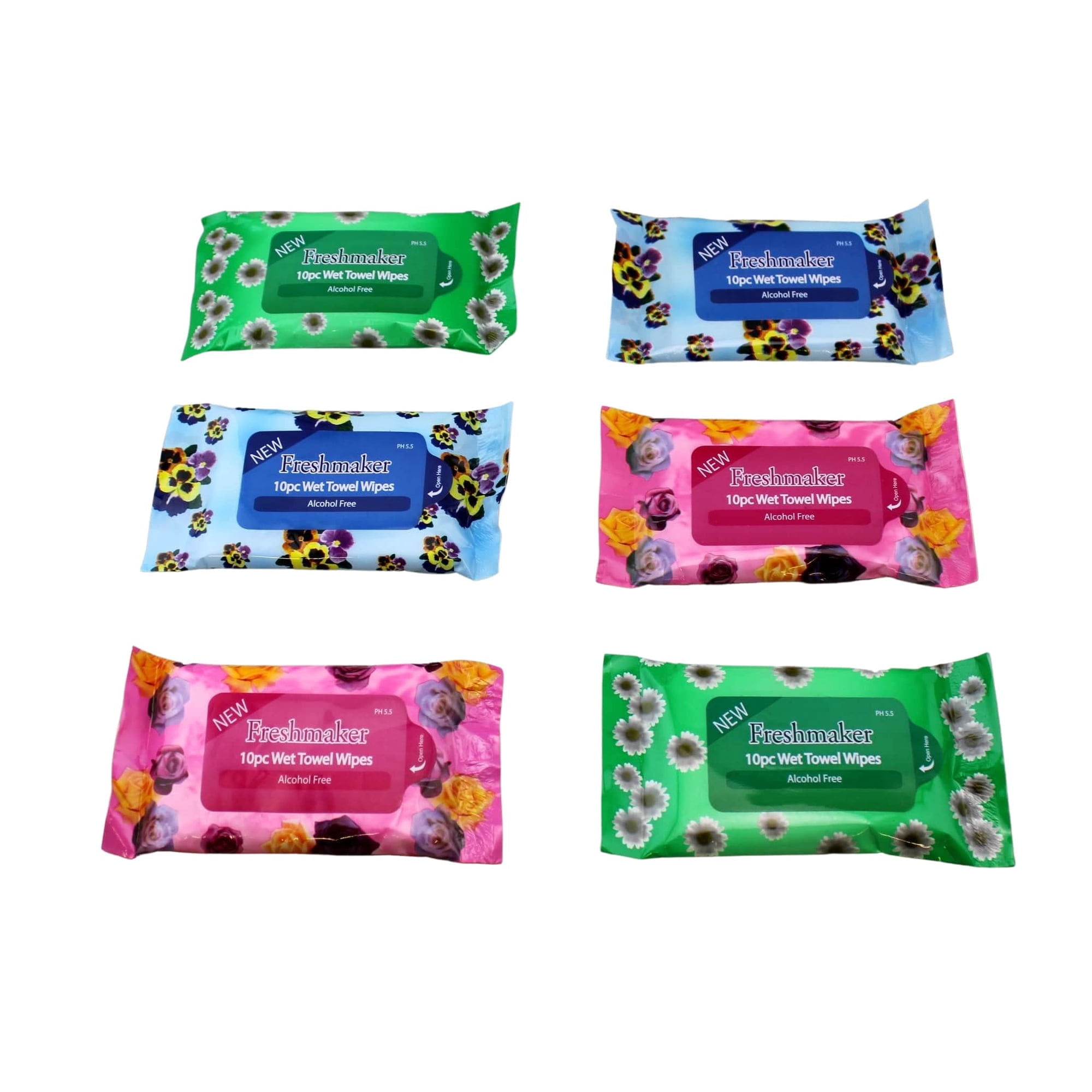 6 Packs Hand Wipes, Wet Wipes, Hand Cleaning Wipes, Hand Wipes for Adults & Kids, Travel Wipes 10 Count Travel Size
