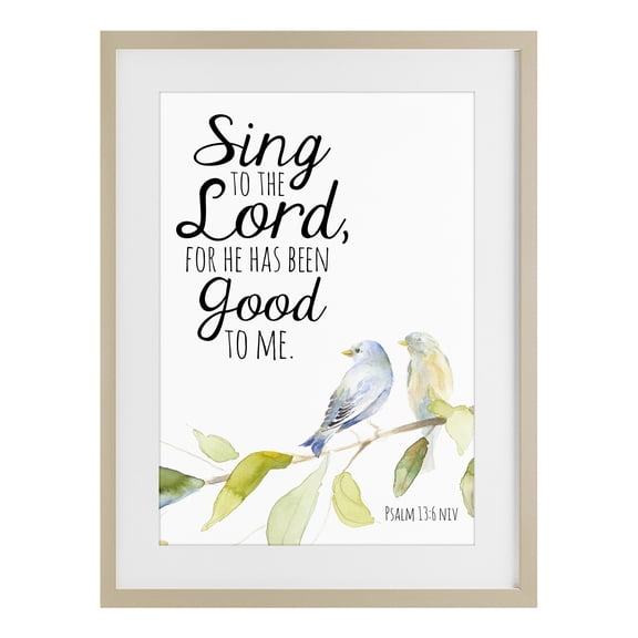 Stupell Industries Traditional Sing To The Lord Birch Framed Print Under Glass, 14 x 20, by Lanie Loreth