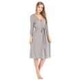 thumbnail image 4 of Women Kimono Robes Long Knit Bathrobe Soft Robe Casual Ladies Loungewear S-2XL, 4 of 9