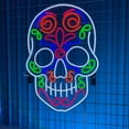 thumbnail image 2 of Handmadetneonsign Sugar Skull Neon Sign, Colorful Sugar Skull Wall Art Decor, Home Bar Pub Wall Decor, 2 of 5