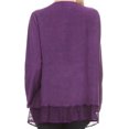 thumbnail image 5 of Sakkas Isenia Cardigan Open Front Kimono Long Sleeve Embroidered Top Blouse Lace - Purple - One Size Plus, 5 of 5
