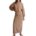 thumbnail image 1 of JHLZHS Robe de Maternité Femmes Ensemble Jupe Chandail 2 Pcs Tenues Col Manches Longues Maxi Jupe Ensembles Survêtement Robe Manches Longues pour Femmes Robes, 1 of 5