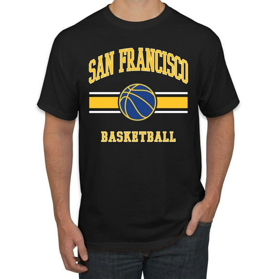 Wild Bobby City of San Francisco Basketball Fantasy Fan Sports Men's T-Shirt, Black, Small