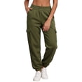 thumbnail image 2 of YABCSAZ Sweatpants for Women, Baggy Joggers Lounge Cargo Sweat Pants with Pockets, Cotton High Waisted Drawstring Casual Comfy Fall Athletic Joggers for Workout Gym, 2 of 9