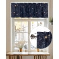 thumbnail image 7 of Starry Sky Valances for Windows Universe Galaxy Shinny Stars Blue Sky Retro Valance Rod Pocket Light Filtering Short Window Treatments Curtains for Kitchen Bathroom Living Room Bedroom, 60 x 18 Inch, 7 of 7