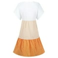 thumbnail image 4 of Tuscom Summer Dresses for Women 2025,Casual Loose Stripe Dot Patchwork V-Neck Short Sleeves Dress, 4 of 5