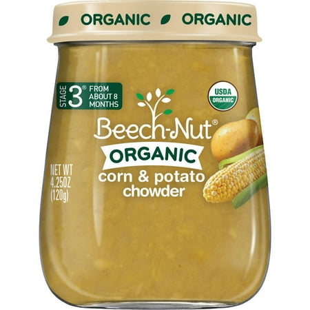 (10 Pack) Beech-Nut Organic Stage 3 Corn & Potato Chowder Baby Food, 4.25 oz