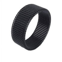 Stainless Steel Mesh Ring 8MM Wide Band for Men and Women Deformed Design Individually Packaged Fashion Jewelry Ring US