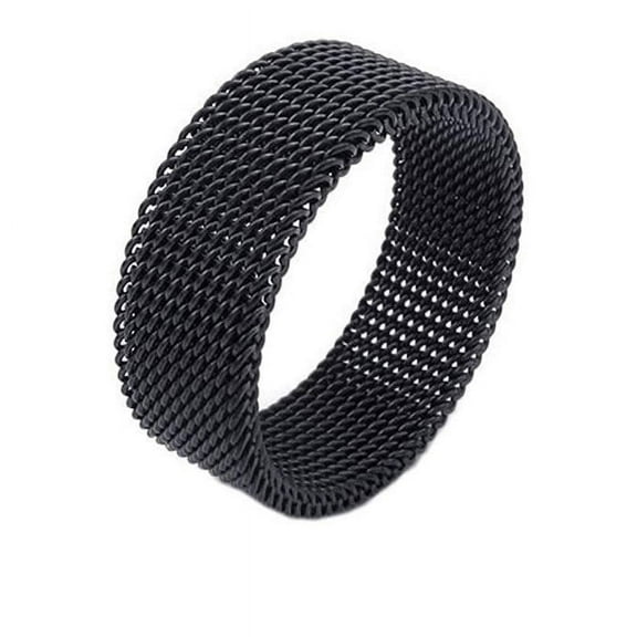 Stainless Steel Mesh Ring 8MM Wide Band for Men and Women Deformed Design Individually Packaged Fashion Jewelry Ring US