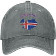 thumbnail image 1 of Women Men Adjustable Baseball Cap with Iceland Flag Map Pattern, Dad Snapback Hip Hop Hats, 1 of 8