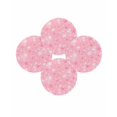 thumbnail image 7 of 13 Inch Round Placemats Set of 4, Pink Snowflake Christmas Non Slip Heat Insulation PP Table Mats, Winter Xmas Snowflake Washable Place Mats for Kitchen Dining Party Table Decor, 7 of 7