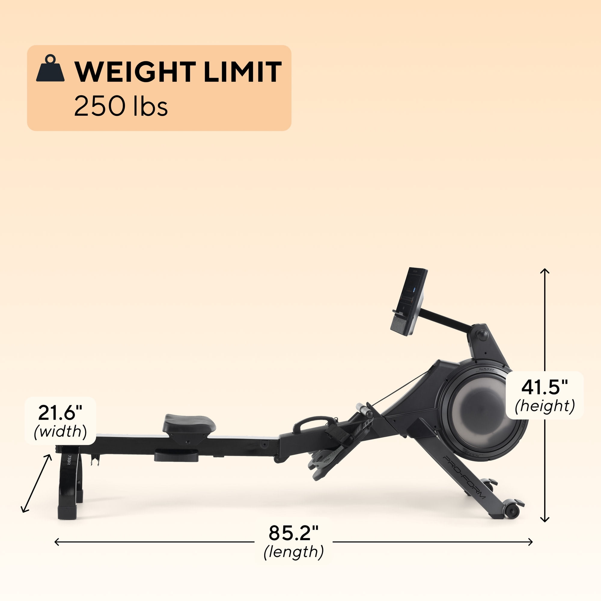 ProForm 750R Rower: Compact Smart Rowing Machine with 24 Resistance Levels, SpaceSaver Design, 5” Display, and 1-month iFIT Train Membership Included* for Interactive Workouts, Streaming & More