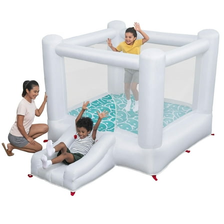 H2OGO! Jump & Joy Kids White Bounce House with Slide and Blower, Indoor/Outdoor, Ages 3 