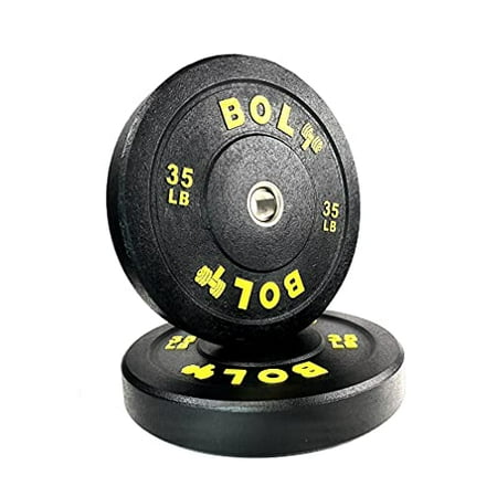 Bolt Fitness Supply Olympic Crumb Bumper Plates 35 Lb (PAIR) - Ideal for Cross-Training, Weightlifting, Fitness and Gym or Home Weights.