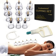 Professional Cupping Set with Pump, Vacuum Suction Cups, Home Use Cupping Kit for Massage-24 Cups Set