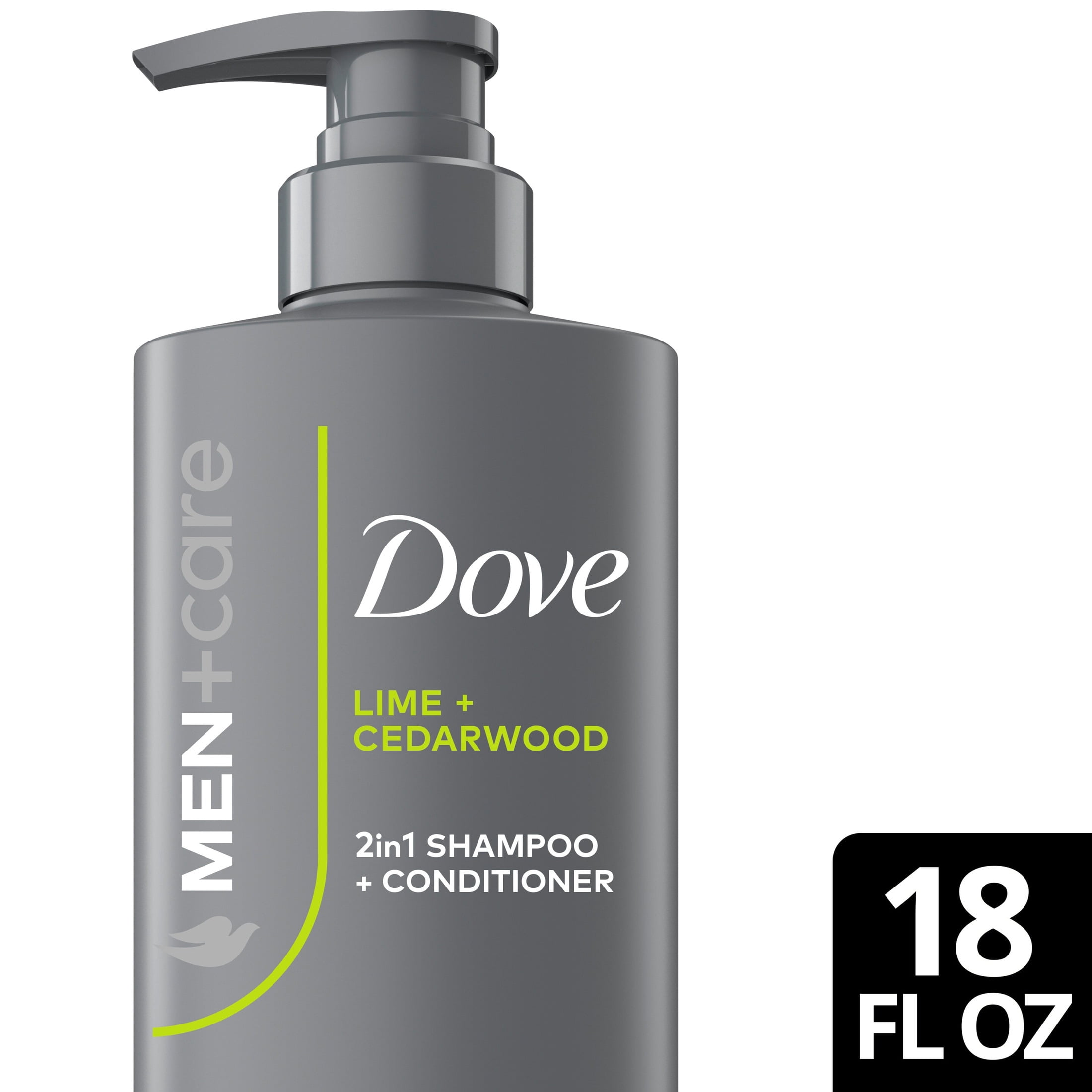 (4 pack) Dove Men+Care Shampoo For Real Hair That Powers Up Hair Strength Lime & Cedar With Invigorating & Moisturizing Results, 18 fl oz