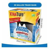 30 Gallon Trash Bags - 100 Count White Heavy Duty Garbage Bags for Kitchen, Yard, Industrial Use - Leak Proof & Durable 113.5L Waste Bags