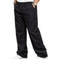 thumbnail image 2 of Mens Elastic Waist Pants Sevevn Full Elastic Waist Slant Pockets Side Pockets Straight Leg Relaxed Fit Cotton Woven Trousers for Casual Lounge Daily Wear, 2 of 5