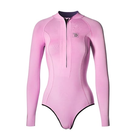 Trudive Women s Front Zip Long Sleeve Moderate Bikini Cut Wetsuit