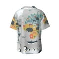 thumbnail image 2 of Gaeub The World Map with Cartoon Animals Men's Lapel Short Sleeve Shirt, Relaxed Fit Shirt, Soft and Breathable for Outdoors Party Travel - Large, 2 of 7
