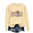 thumbnail image 5 of EGNMCR Easter T-Shirts Imprimés pour Femmes T-Shirts Graphiques pour Femmes Chemises pour Femmes T-Shirts à Col Rond pour Femmes Haut à Manches Longues Imprimé Easter Chandails T-Shirts pour Femmes, 5 of 5
