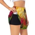 thumbnail image 2 of Haiem Rose Psychedelic Women's 2 in 1 Running Shorts - Lightweight Athletic Workout Gym Yoga Breathable Sports Shorts Liner with Phone Pockets-, 2 of 9