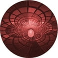 thumbnail image 1 of Ahgly Company Tapis Rond Lavable en Machine Intérieur Transitionnel Rouge, 4 Pieds Rond, 1 of 7