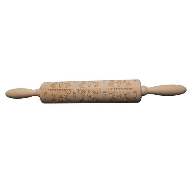 1 Pieza Rodillo de Madera Laminador Conejo de Pascua Hecho a Manos Decoración Yuyangstore Rodillo de madera de Navidad