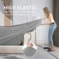 thumbnail image 3 of 2-Piece Stretch Sofa Slipcover Couch Sofa Cover for Separate Cushion Couch Furniture Protector Soft with Elastic Bottom, Spandex Jacquard Fabric Small Checks（Light Gray,Chair）, 3 of 7
